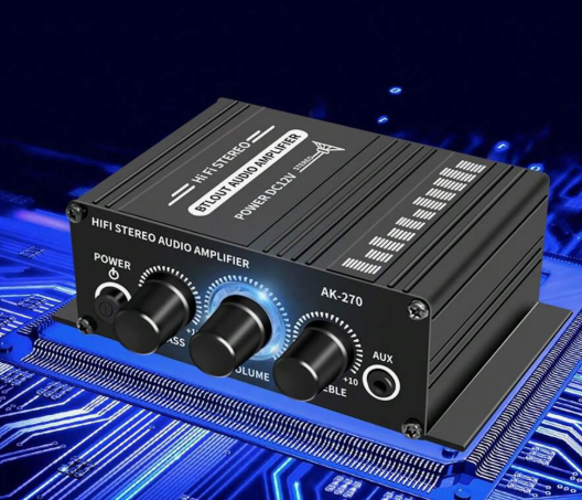 Zosilňovač 2x20W s adaptérom, čierny